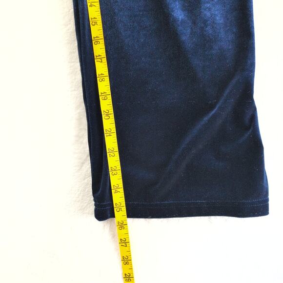 VTG SWAT Velvet Wide Leg Lounge Pants Women's Med Royal Blue Made In USA - Picture 6 of 7
